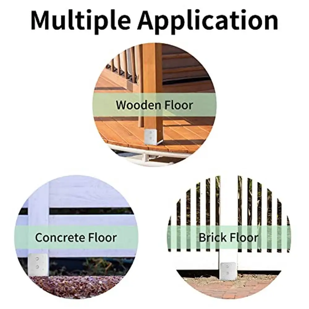 Adjustable 6"x6" Stainless Steel Post Base 5Pcs Inner Size 5.71 x 5.2" Sturdy and Rust-Proof Fits Wood Post Easy Installation