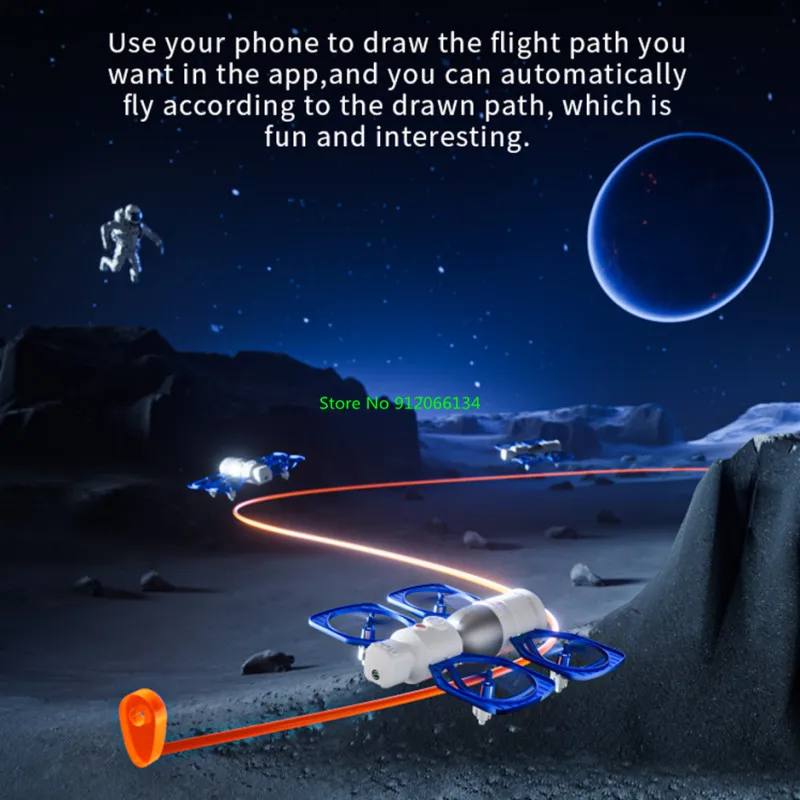 위성형 광학 흐름 포지셔닝 WIFI FPV RC 드론 8K 듀얼 카메라 헤드리스 모드 LED 조명 리모컨 쿼드콥터