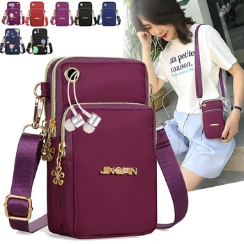 Borsa per cellulare Mini borse a tracolla da donna Moda Mamma Mamma Borsa per monete Collo appeso Borsa a tracolla con copertura da corsa Portafoglio a 3 strati 1