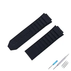 Men's & Women's Silicone Rubber Watch Strap - Sporty Wristband Accessory - 24mm (Black)