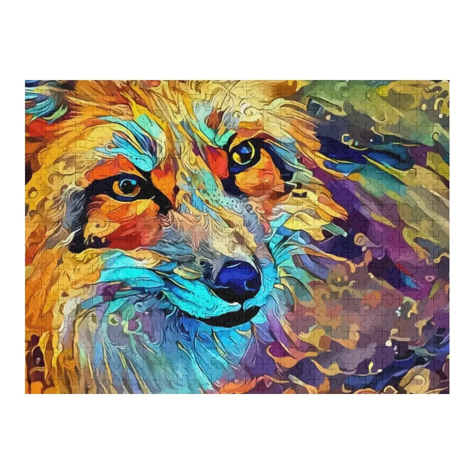 

Colorful Abstract Fox Art Jigsaw Puzzle Wooden Decor Paintings Anime Puzzle