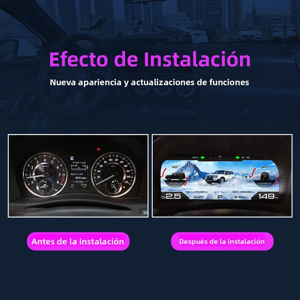 Tablero de instrumentos de panel para Toyota Alphard 2008-2014 velocímetro Panel de instrumentos LCD Digital último tacómetro 12,3 pulgadas 2