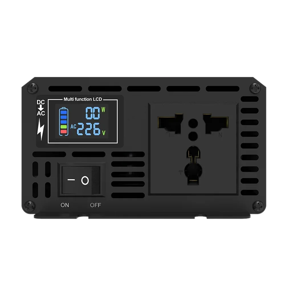 LiitoKala Intelligent 1200W/2400W Sine Wave Grid Solar Inverter 12V/24V Input 220V 50Hz Output Multiple Protection Metal Shell USB output