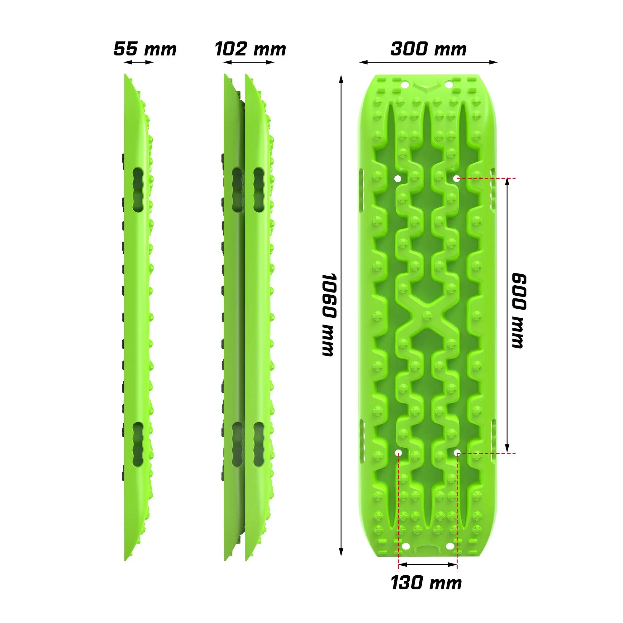 X-BULL Recovery tracks kit Boards Sand Mud Trucks 6pcs strap mounting for X4 Sand Snow Car green GEN3.0