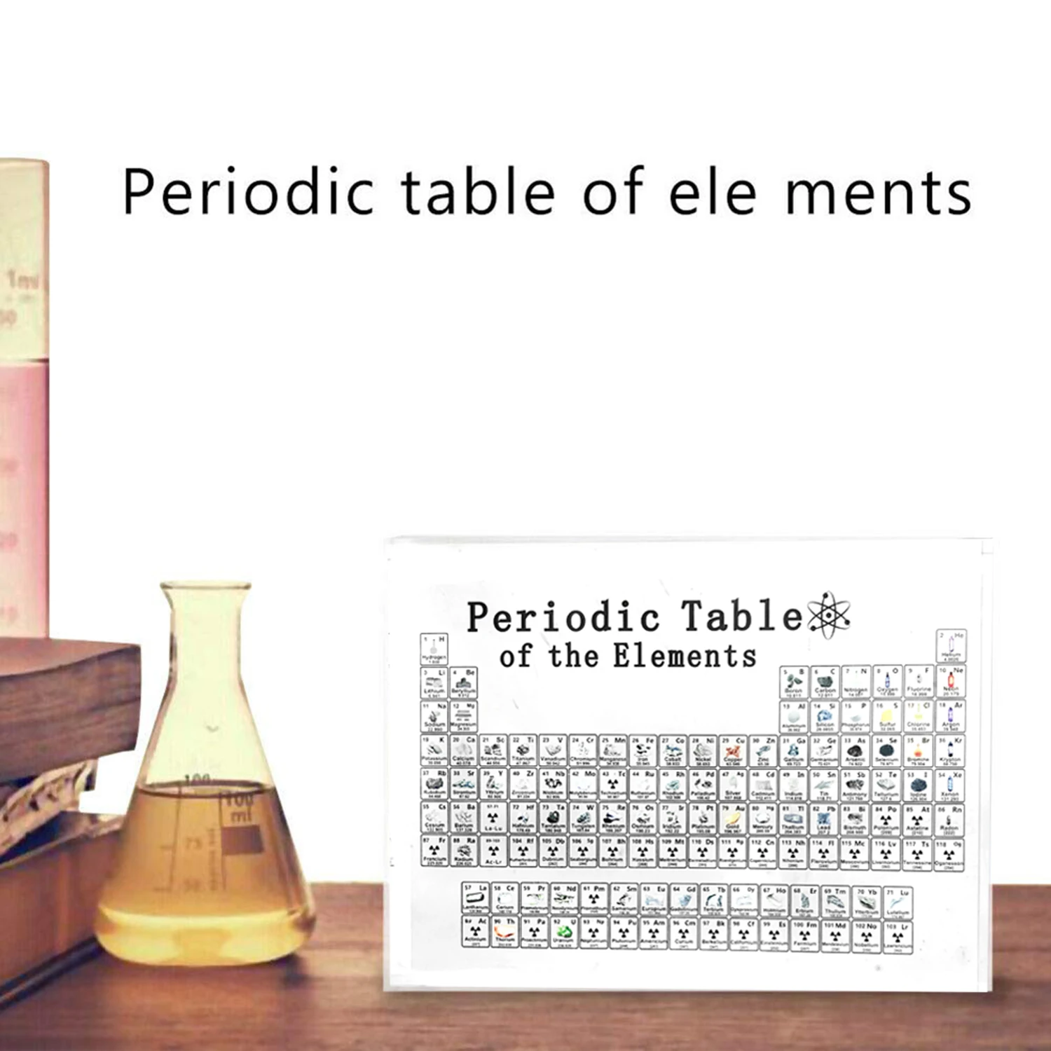 

Crystal Periodic Table Display Print Elements Mendeleev Table School Day Chemical Desk Decoration For Teacher Kids Children Gift