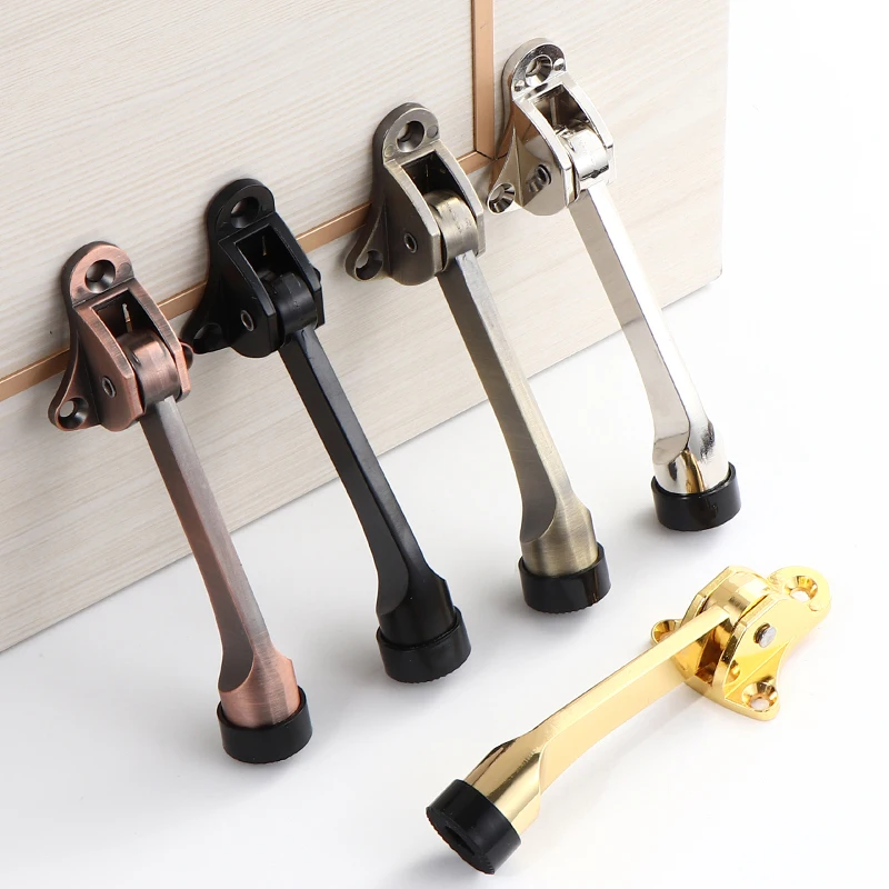 Door stopper 1Pcs Kick Down Door Stop Foot-Operated Lever Non-Slip Rubber Home Hardware