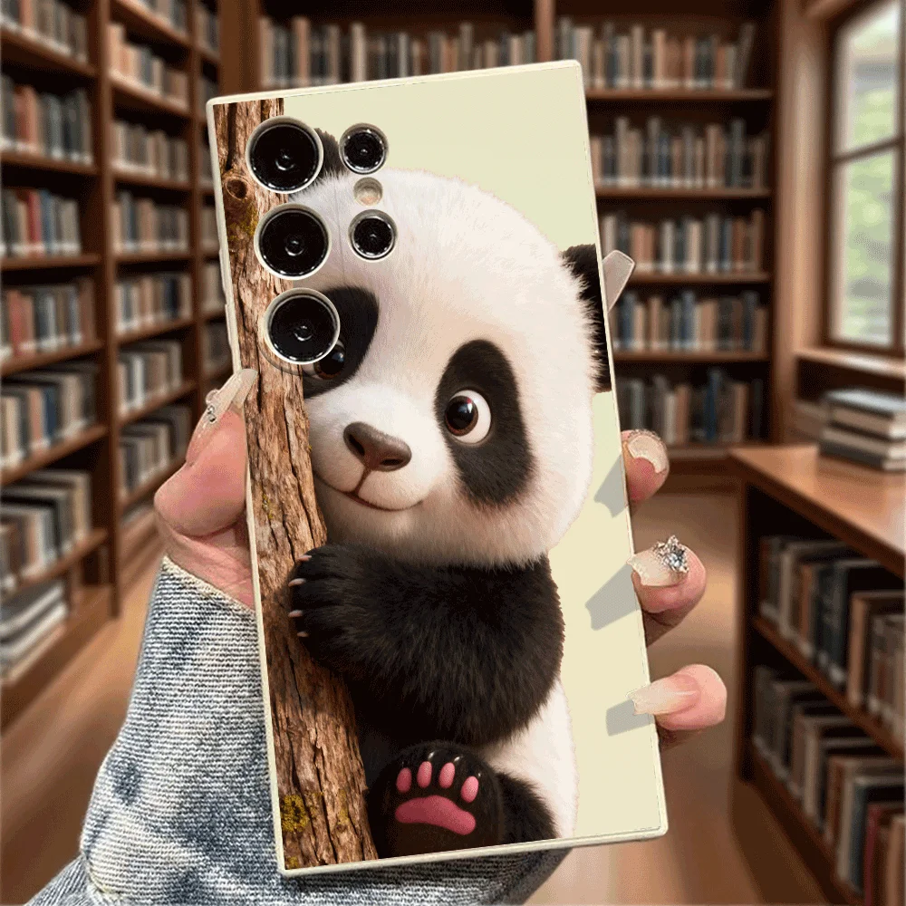 Adorable Panda Cub Tree Hideaway Phone Case - Soft TPU Protection Cover