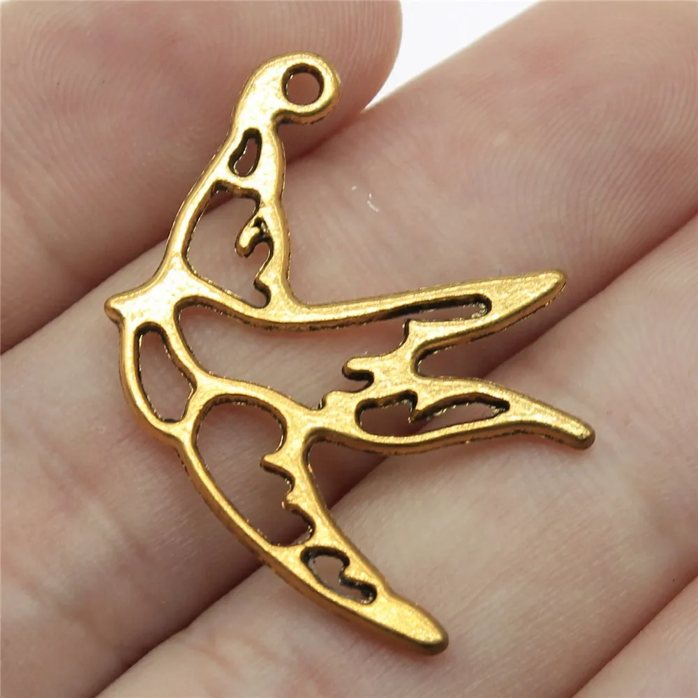 20pcs Pigeon Dove Bird Charms For Jewelry Making Antique Bronze Silver Color Pendants Making DIY Handmade Jewelry Findings 