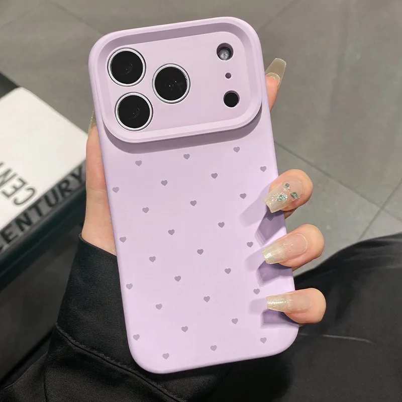Charming Love Heart Candy Matte Silicone Case - Ultra Slim and Soft Cover