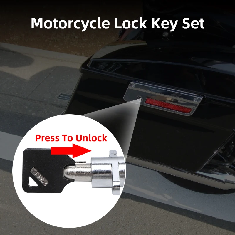 Set Serrature Universali RS Con 2 Chiavi Per Borse Laterali Rigide Da Moto. Adatto Per Honda, Yamaha, Kawasaki, Suzuki, Harley-Davidson. Colore Nero. - 2