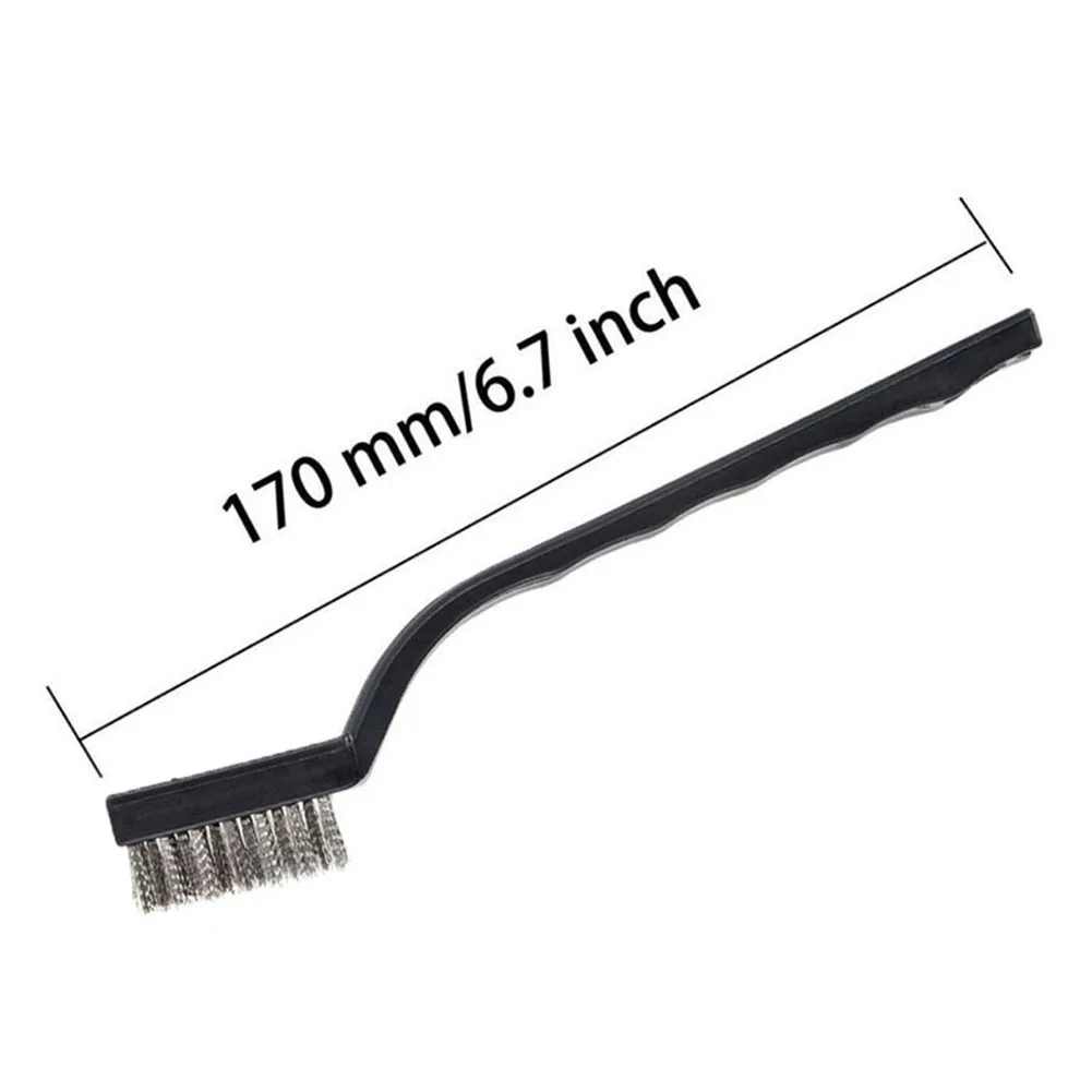

Wire Toothbrush Cleaning Brush Parts Maintenance 10pcs 7inch Black Copper Wire Manual Plastic Handle Rust Removal