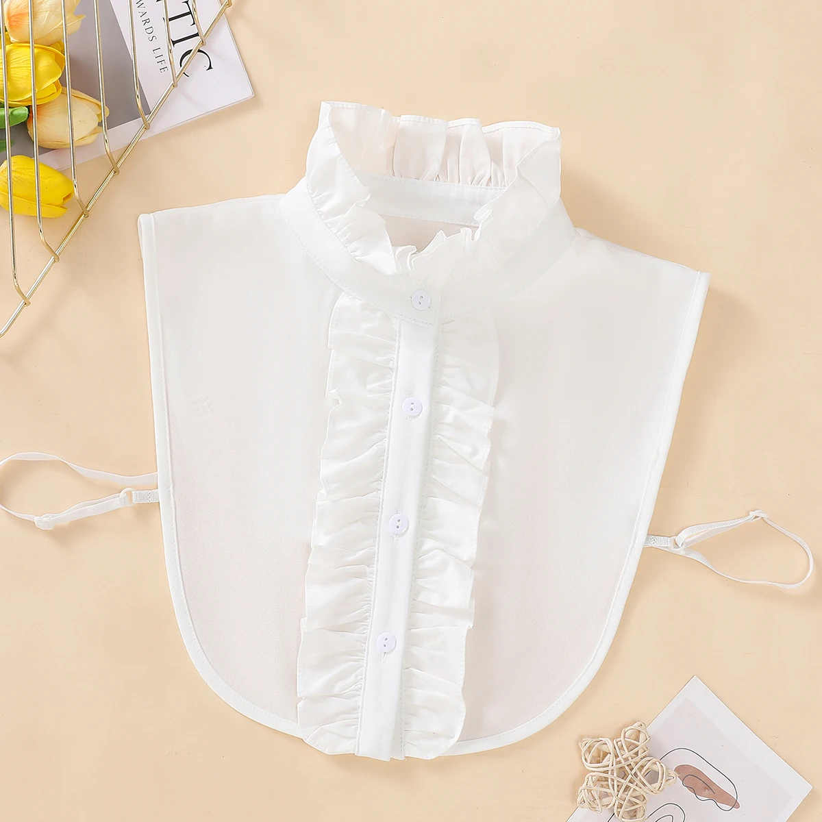 Vpang Women's Stylish Detachable Half Shirt Blouse False Collar Plaid Shirt Collar Fake Collar Dickey Collar (Black) In | Whizz - Foto 10