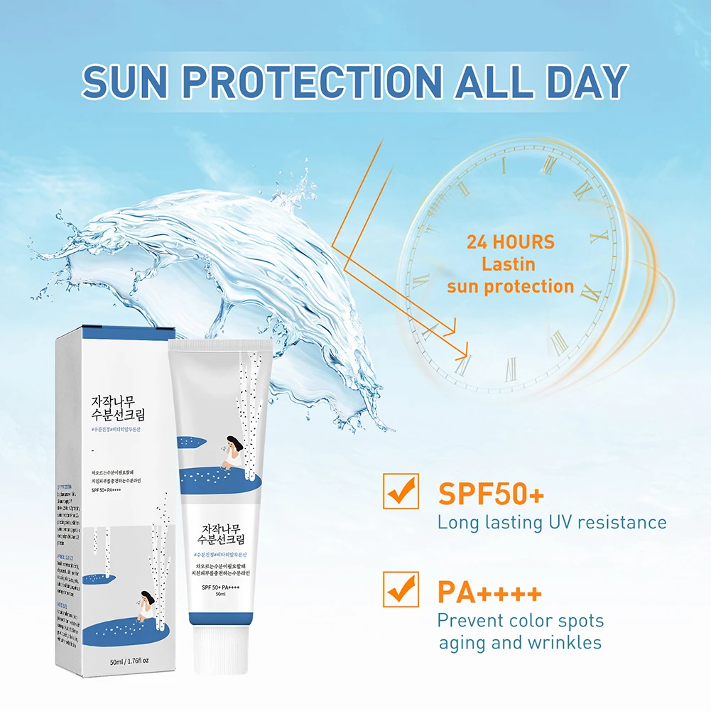 50ml Body Sunscreen SPF Refreshing No-Greasy Isolation Sun Screen Cream Natural UV Protection Cream For Women Men