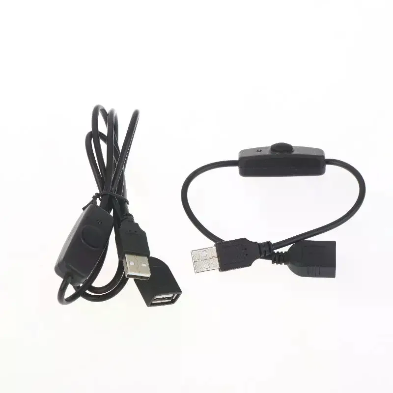 30/100cm USB 연장 케이블(ON OFF 스위치 포함) USB 팬용 LED 표시기 LED 램프 데이터 동기화 USB 2.0 연장 코드