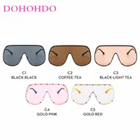 Lunettes de soleil surdimensionnées en métal sans bords, coupe-vent intégrées pour femmes, tendances Y2k, Design de marque de luxe, unisexe, UV400, 2025 6