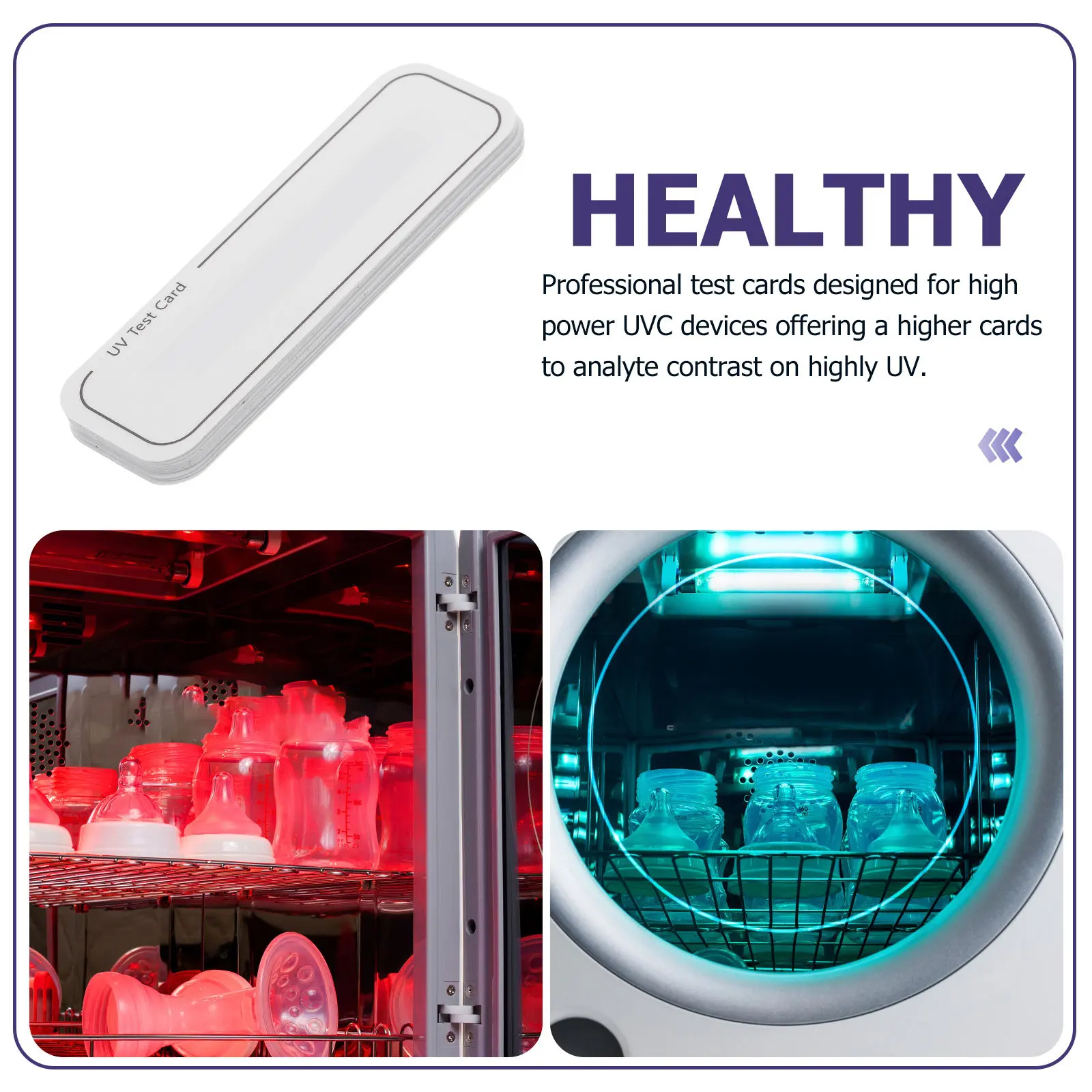 10Pcs Uv 테스트 카드 가정용 캐비닛 상자 소독 표시 카드 식별 카드에 대한 전문 PVC Uv 라이트 테스트