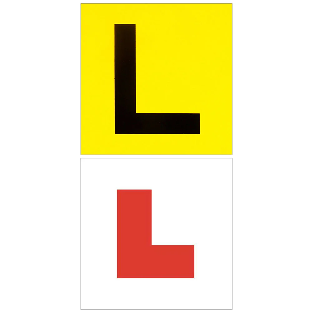 

2 Pcs Car Stickers Safety Accessories Magnet Automotive Magnetic Rubber L Plates for Nessecities