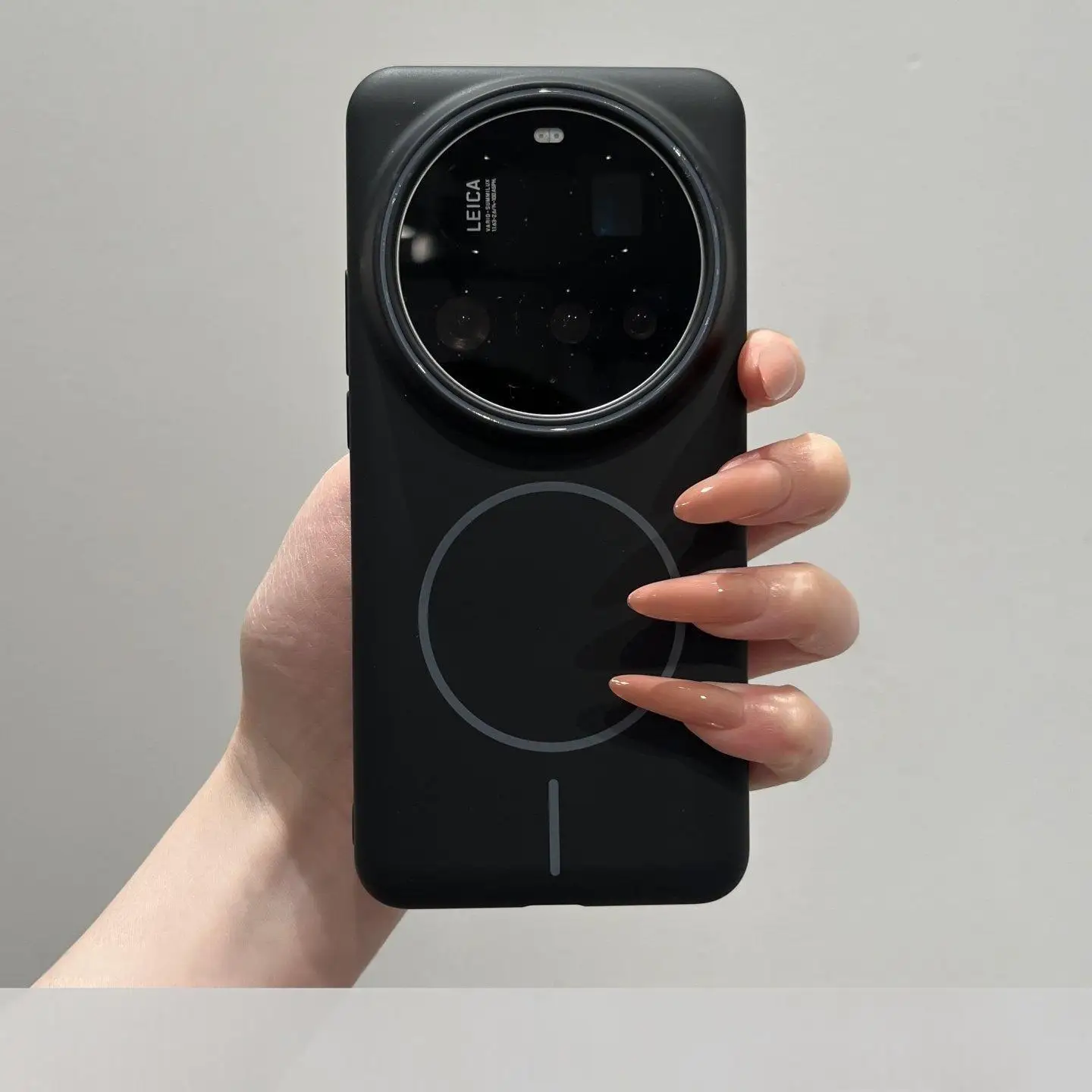 Luxury Soft Magnetic Frosted Phone Case with Circular Design