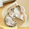 Half-Enclosed Wooden Cat Tent Villa Pet Bed All-Season Dual-Use Durable Sisal Scratching Board Cozy House Furniture for Cats 3