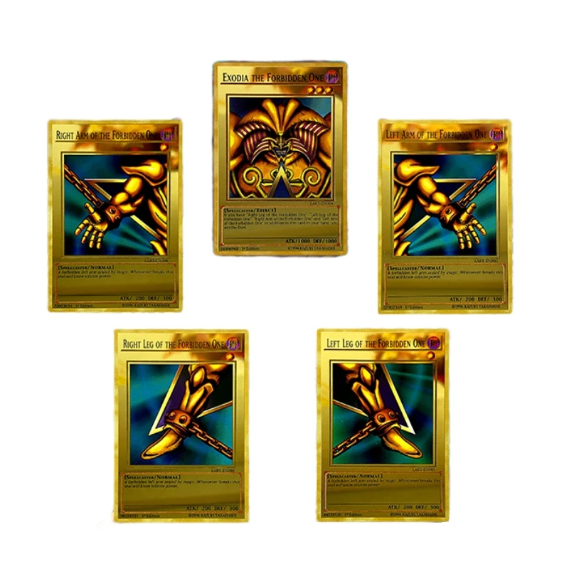 

Yu Gi Oh Animation Characters Dark Mage Legendary Exodia Incarnate Electroplated Gold Card Anime Classics Game Collection Toy