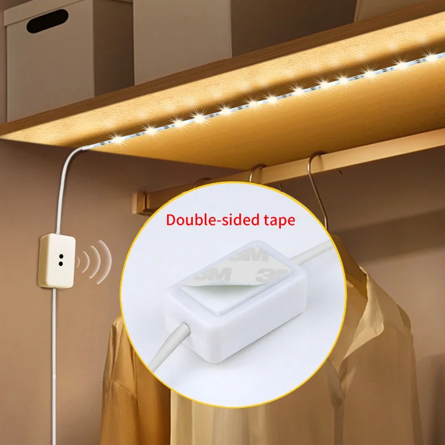 Hand Sweep LED Strip Lights 1M 2M 3M 4M 5M 10M LED Strip with Hand Sweep Motion Sensor Switch for Kitchen Stairs Wardrobe 3