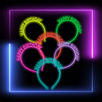6PCS Glow Party Supplies Luminous Headband Glow in the Dark Birthday Party Decoration Hair Accessories Fluorescent Hair Bands 2