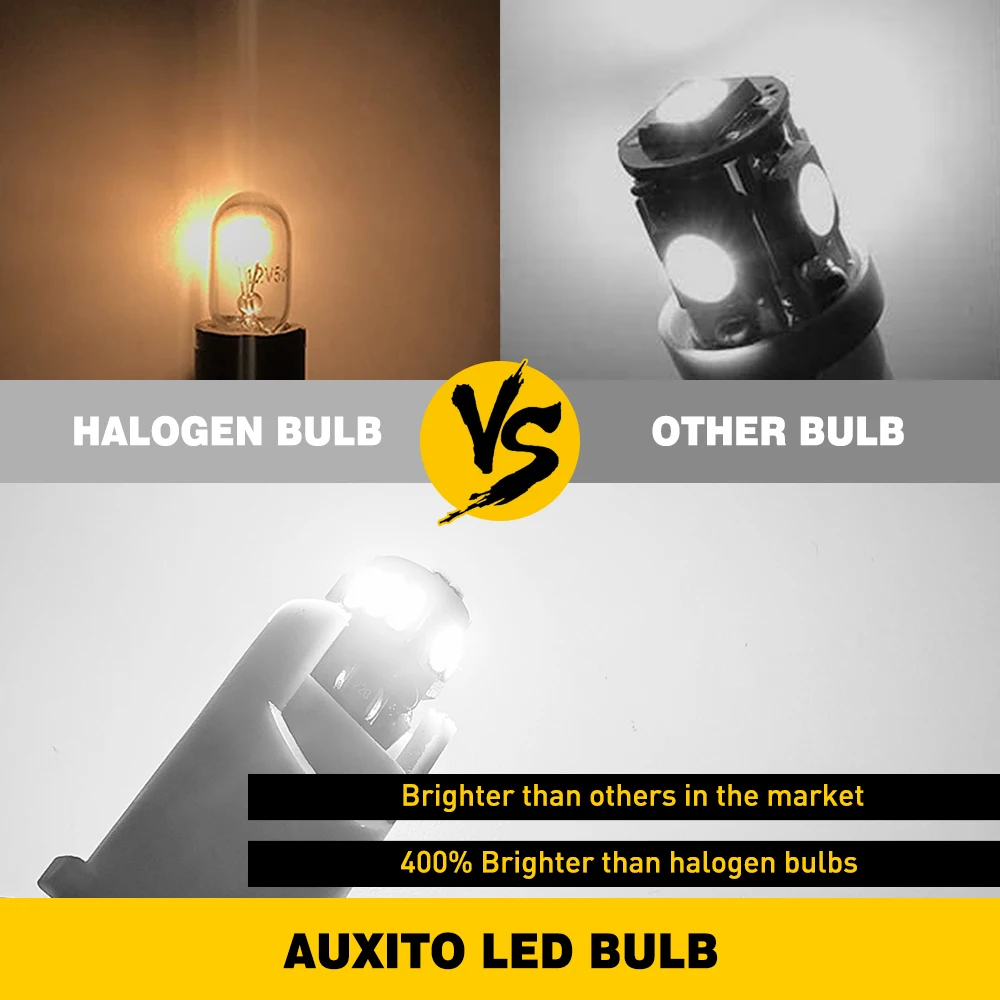 AUXITO LED ĵ W5W LED 194 168 5W5 LED ڵ ׸   ȣ , Ÿ ڷѶ ķ ֻ, T10, 4 , 2 
