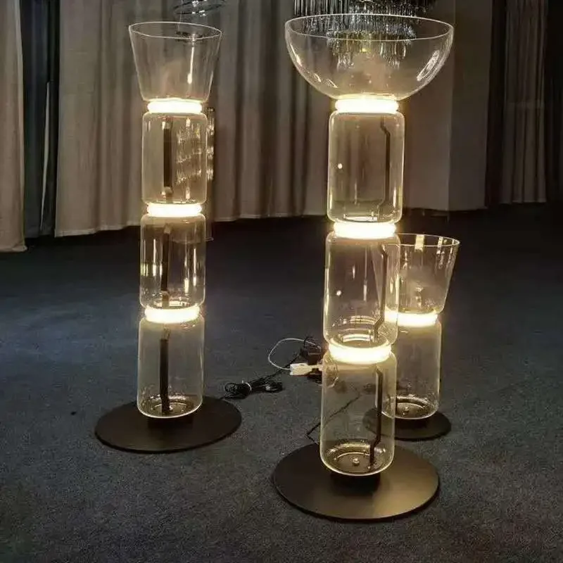 Hot Sale Nordic Room Super Slim Luxury Floor Lamp Luminous Standing Lights glass Lighting Style Modern Office