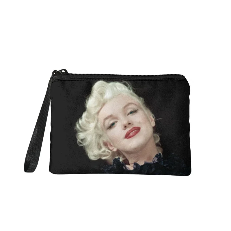 

2023 Fashion Marilyn Monroe Print Purses Small Fresh Canvas Wallet Lady Girls Earphone Coin Key Money Storage Bag Zipper Pouch