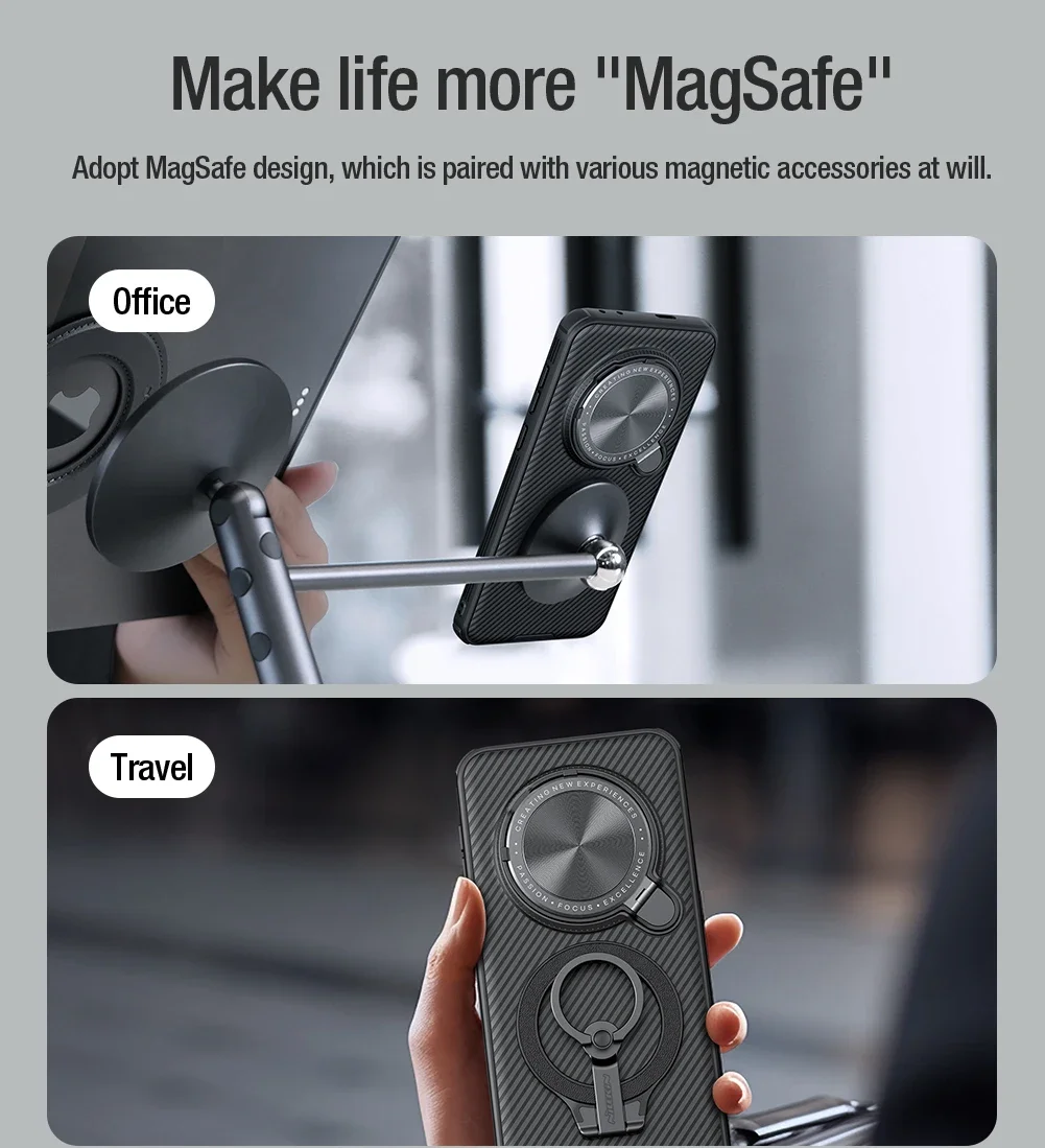 NILLKIN MagSafe CamShield Prop Magnetic Charging Flip Case with Camera Cover