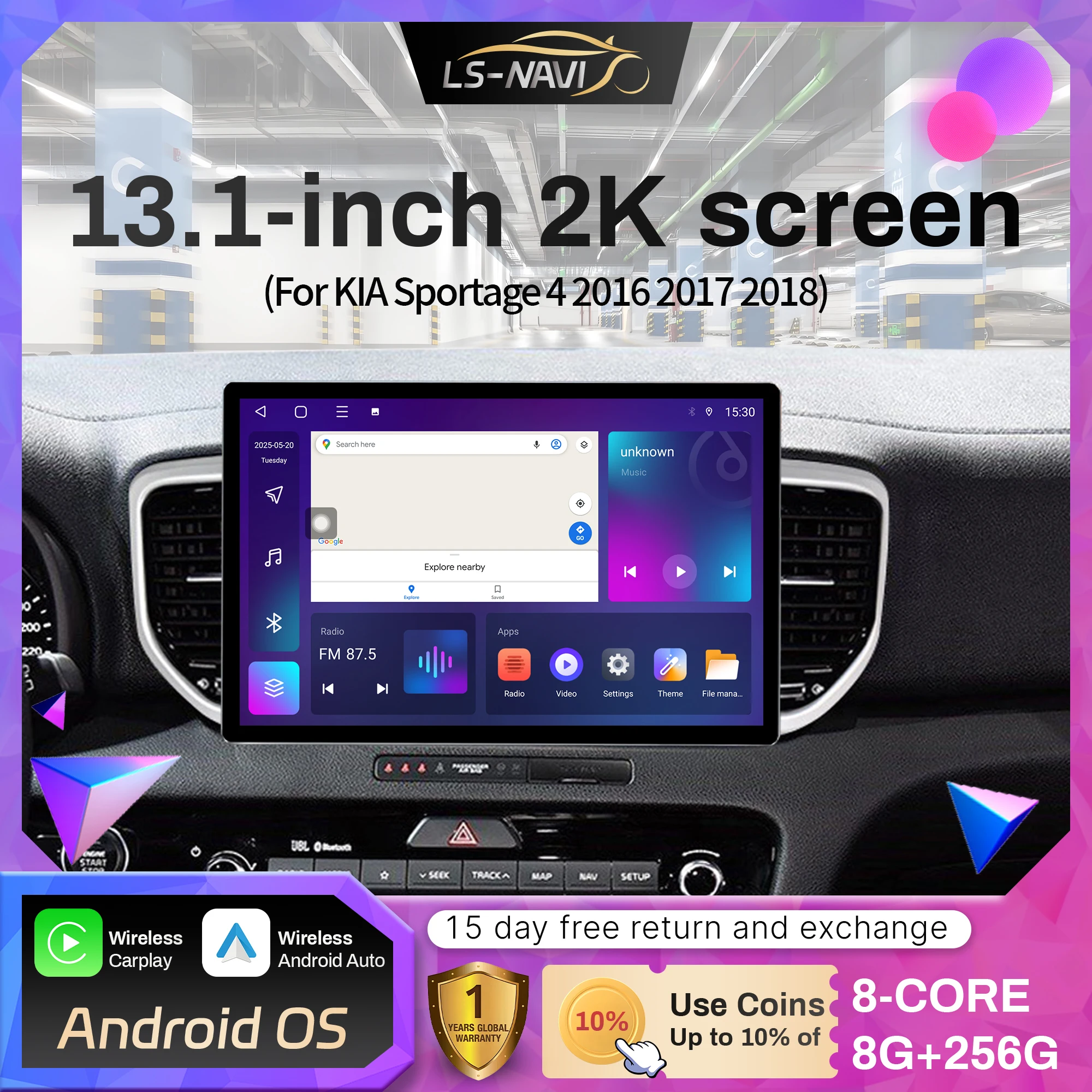 13 1 Inch Android For KIA Sportage 4 2016 2017 2018 Car Radio Wireless 13-1-inch-android-for-kia-sportage-4-2016-2017-2018-car-radio-wireless