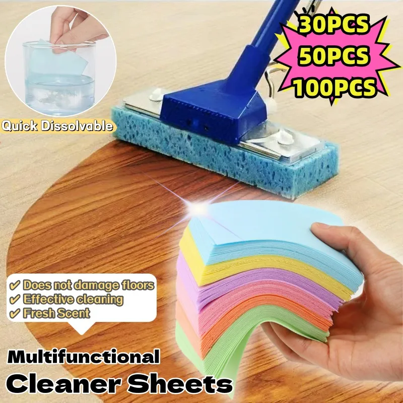 Floor Cleaner Sheets Toilet Cleaning Multifunctional Cleaner Concentrate Sheet Hosehold Fresh Scent Mopping Floor Cleaning Slice