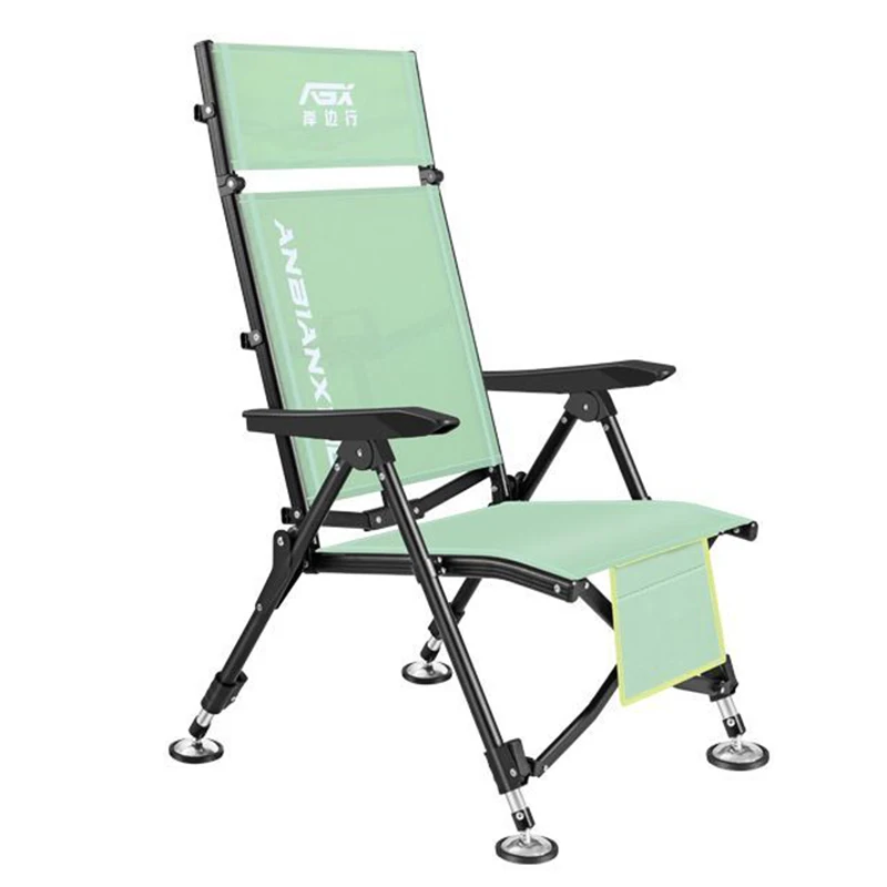 Chaise pêche pliable en alliage aluminium réglable et inclinable pour pêche en eau douce