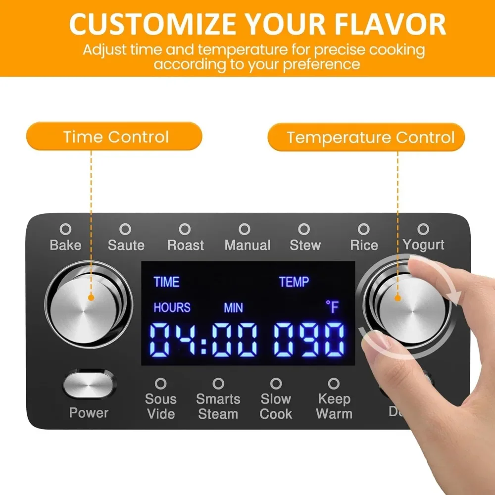 12-in-1 Slow Cooker with Timer, Temp Control and Auto Shut Off, Multi Cooker,8 Quart Programmable Slow Cooker 2