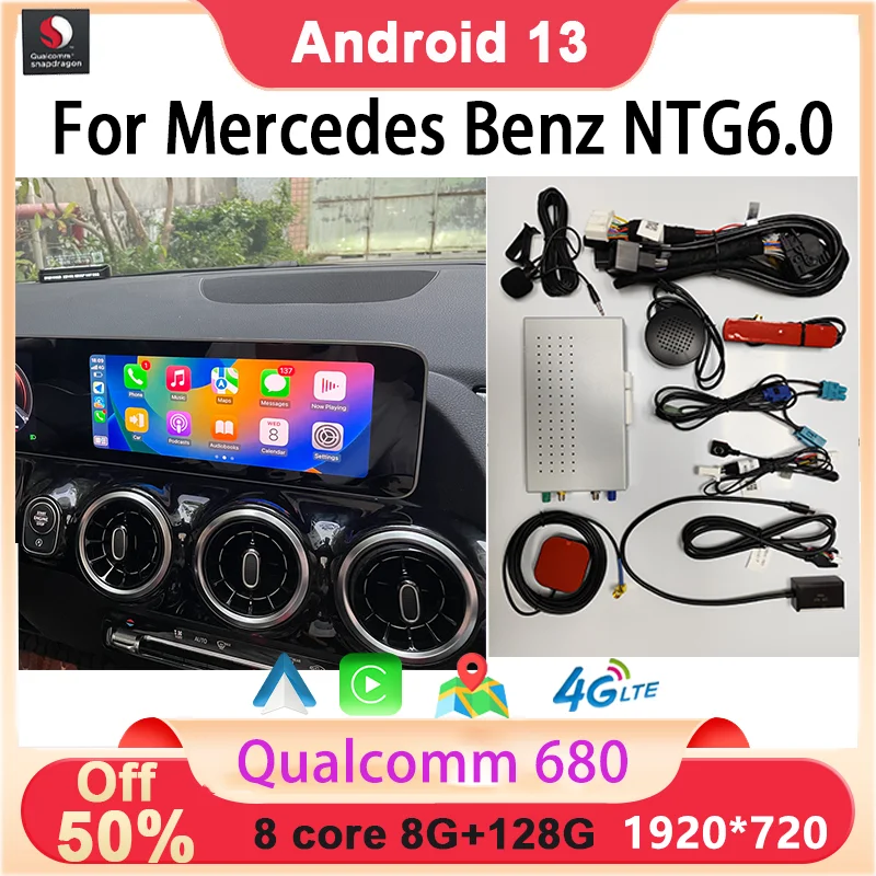 

Qualcomm 680 Android Auto Module Box Wireless Carplay Decoder For Mercedes Benz A B C E CLS GLE ML S Class NTG6.0 GPS Navigation