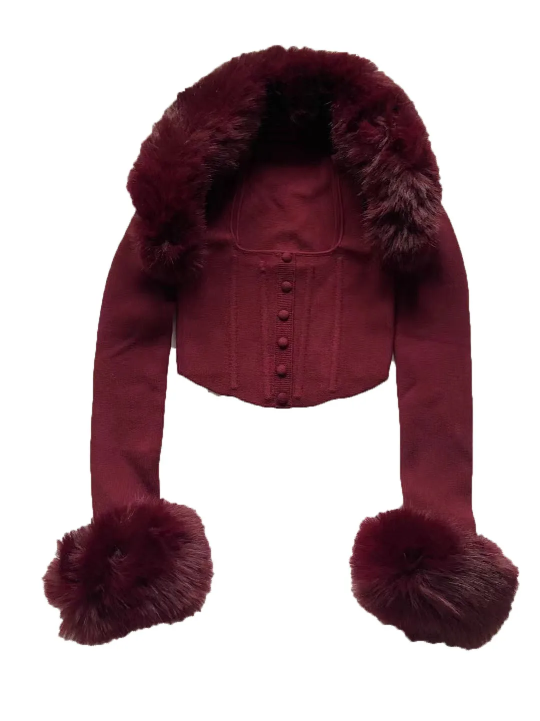 

Fur fur collar knitted shawl with knitted undershirt two-piece set casual fashion 2024 summer new 1024
