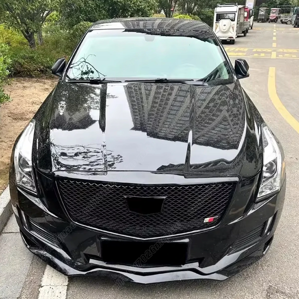 Cadillac ATS 2015 2016 2017 2018 자동차 앞 범퍼 스포일러 바디 프론트 펜더 스플리터 장식 가드 액세서리