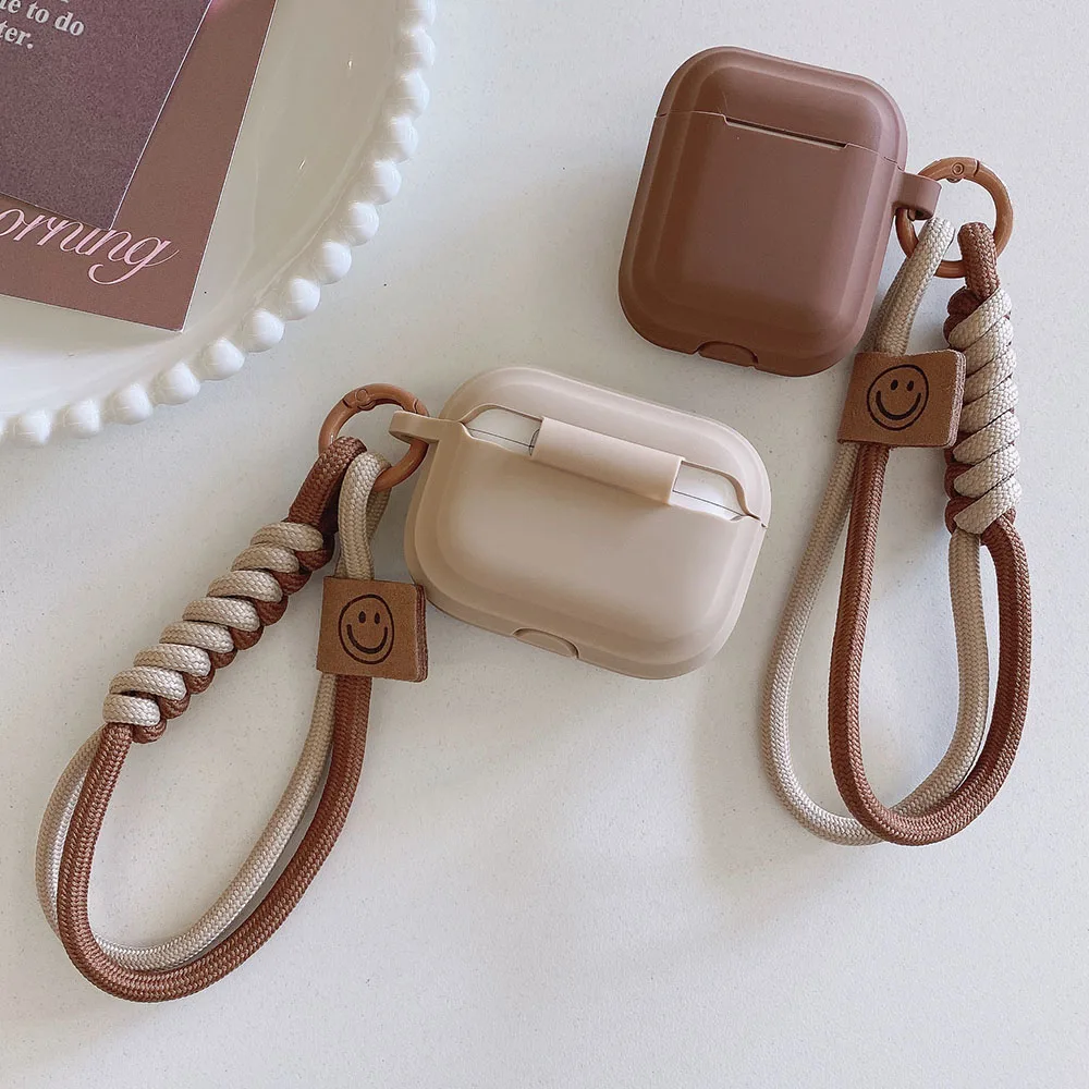 Silicone Earphone Case with Smiling Face Lanyard for Airpods