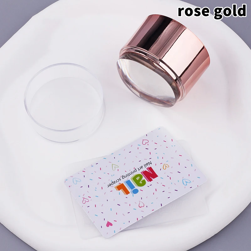 DIY French Nail Art Stempelset mit transparentem Silikonkopf, Nagelschaber und Stempelvorlage für die Maniküre – Detail 7