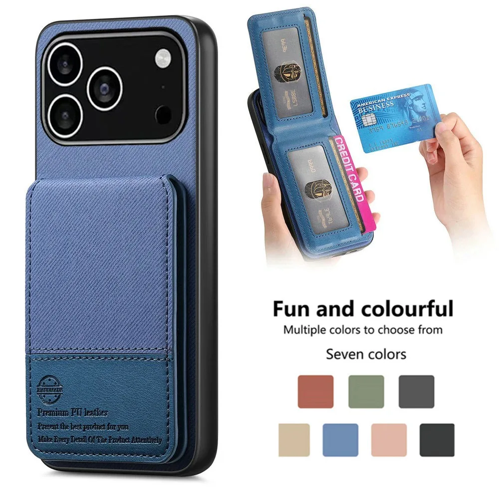 Elegant RFID Blocking Leather Card Holder Phone Case - Premium Protective Cover