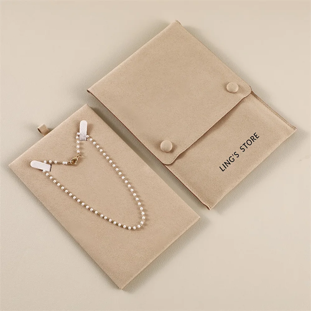 20 Sets Luxuriöse Schmuckbeutel mit Druckknopf und Futter, Exquisite Tragbare Beutel mit Individuellem Logo für Ohrringe, Armbänder und Geschenkverpackungen – Detail 7