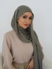 New 2Pcs Set Bamboo Modal Hijabs for Women Bandana Scarf  Premium Plain Shawls Femme Headscarf Islamic Turban Headband Ramadan 5