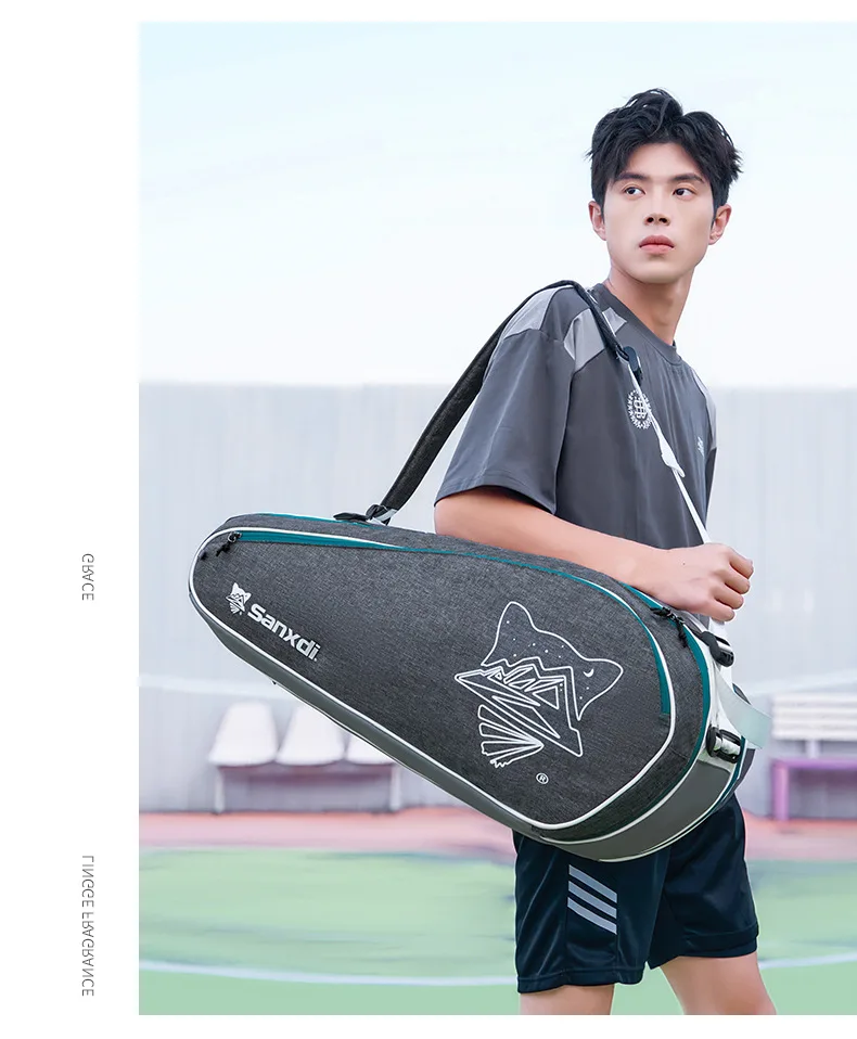 Professioneller 6er-Pack Tennisschläger-Rucksack SANXDI große Kapazität Badminton Squash Tennisschläger-Tasche Unisex Tenis Court Sporttasche – Detail 10