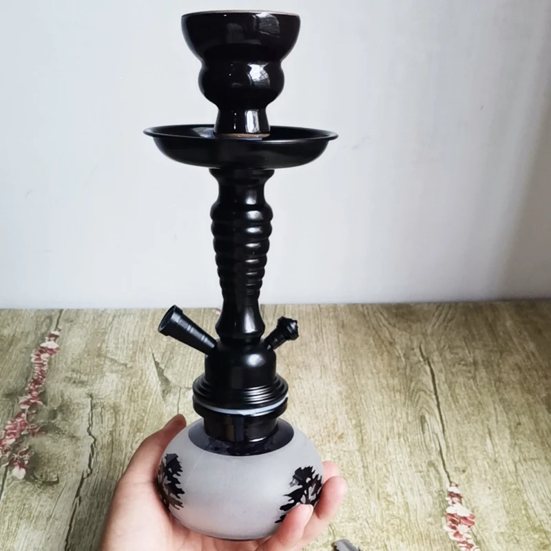 Travel Arabian Hookah Set Small Single Glass Bottle Shisha Ceramic Bowl Pipe Accessories Birthday Gift hookah accessories hookah pipes hookah set smoking pipe kit