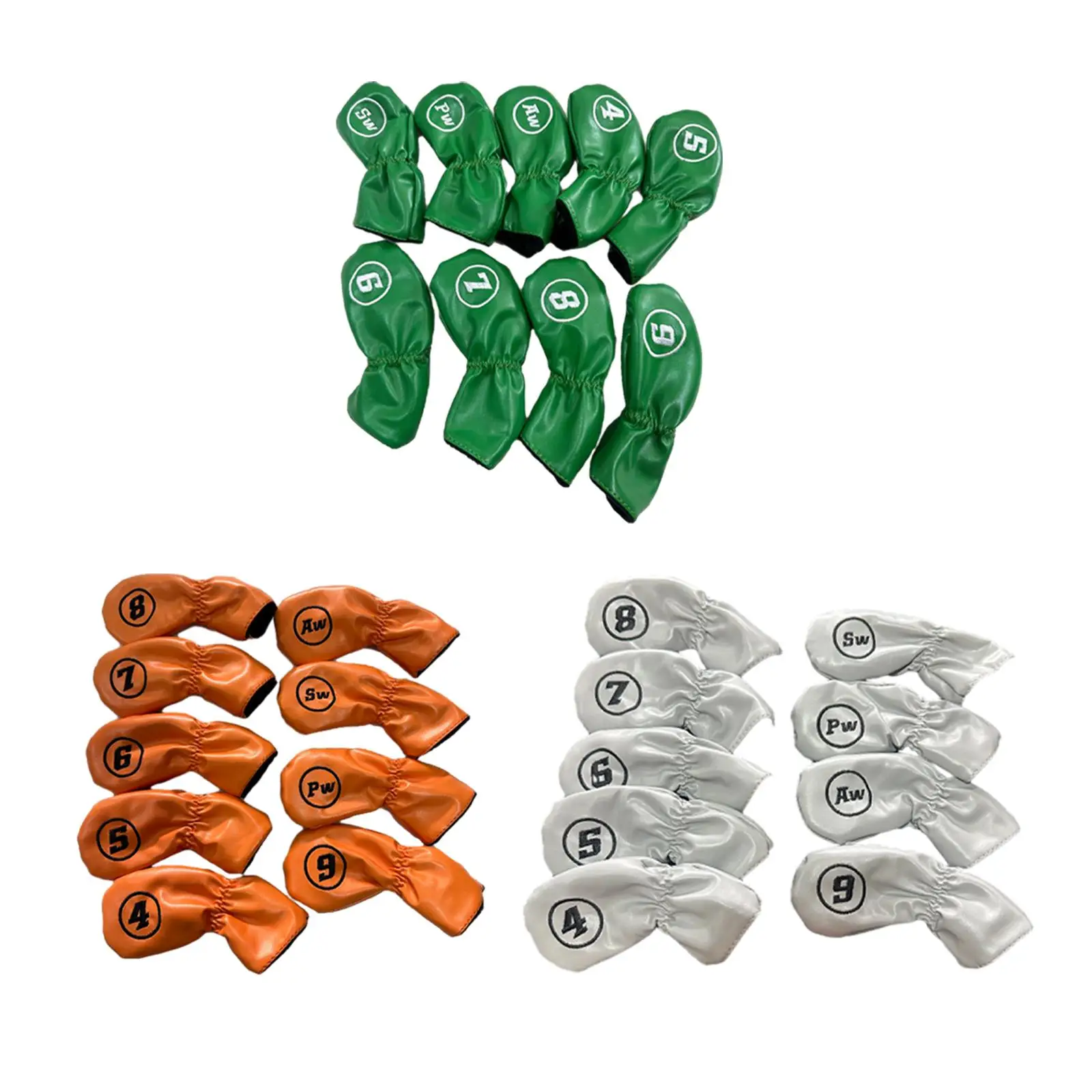 

9Pcs Golf Iron Headcovers Lightweight Protective Golf Iron Head Protectors