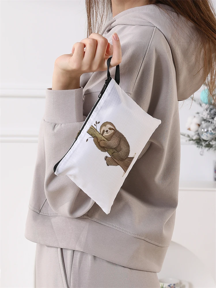 Ladies' Foldable Cartoon Sloth Pattern Large Shopping Bag Foldable Storage Reusable Easy to Carry Capacity Handbag