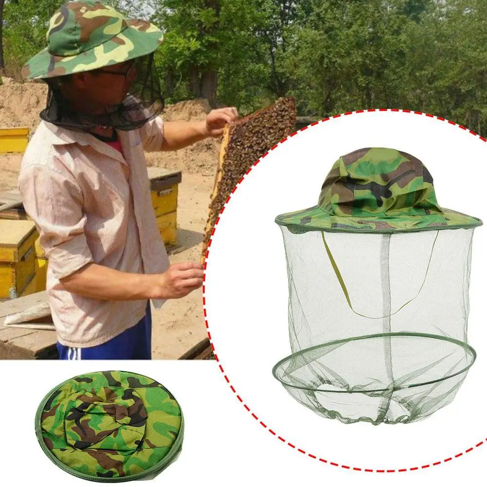 Outdoor Garden Beekeeping Hat Fishing Cap Anti Mosquito Insect Garden Camping Bug Mesh Head Net Face Protector Hats Fishing Cap