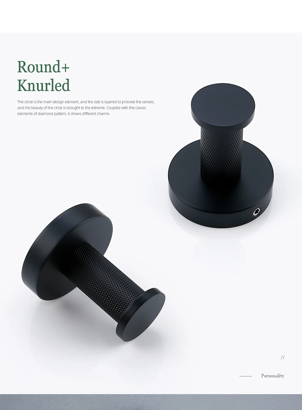 Description Picture 5 of itemBlack Bathroom Accessories Brass Knurled Kit Paper Holder Towel Rack Shelf Single Towel Holder Toilet Brush Holder Hook