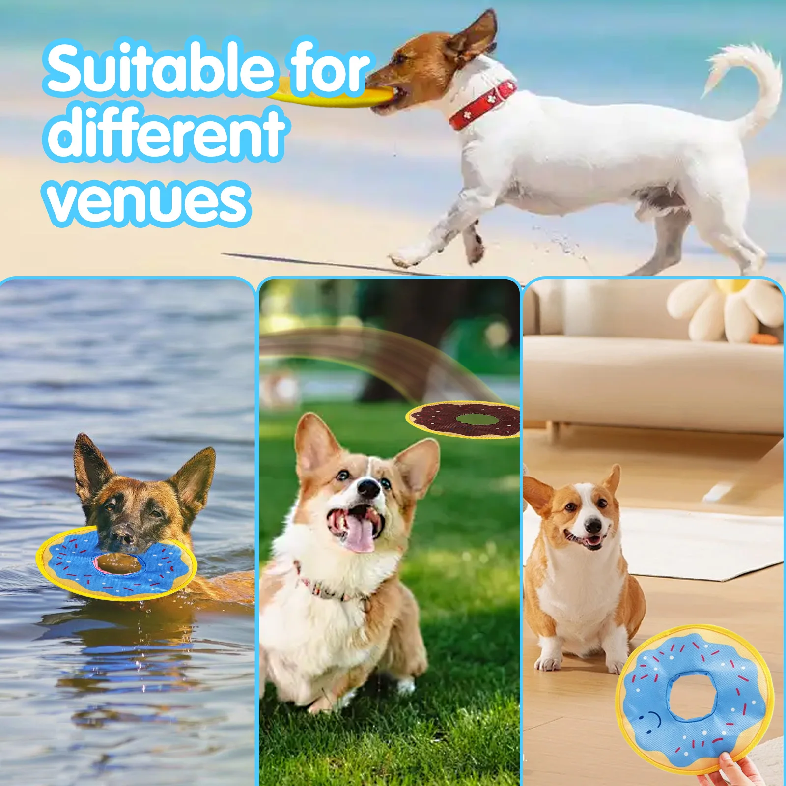 Dog donuts, noisy paper toys, outdoor interactive, squeaking sound, bite resistant, suitable for small and medium-sized dogs 4