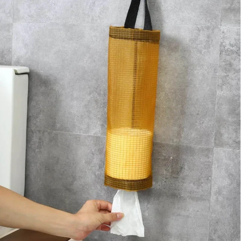 3pcs Dispotable Bag Organizer Rack Wall Mount Holder Dispenser Hanging Storage Trash Bag Garbage Bag Kitchen Garbage Basket